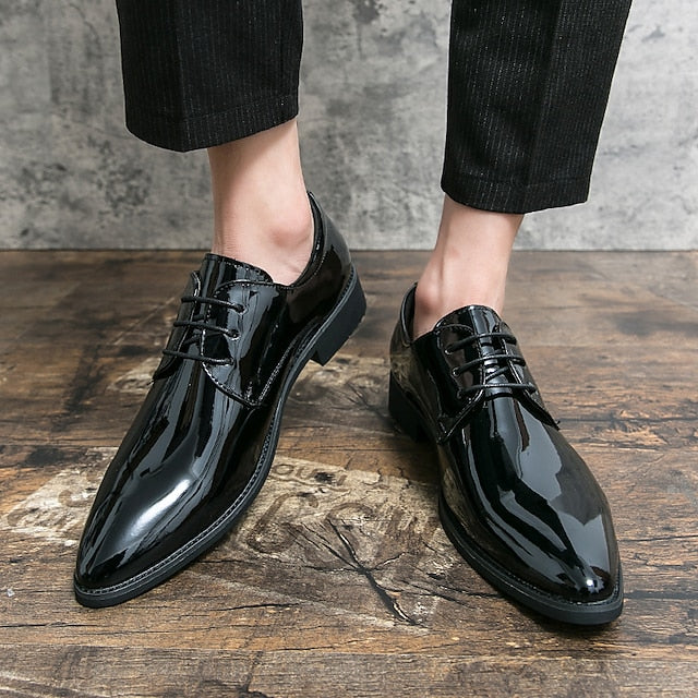 Patent Formal – Shiny Oxford Men's Shoes Leather