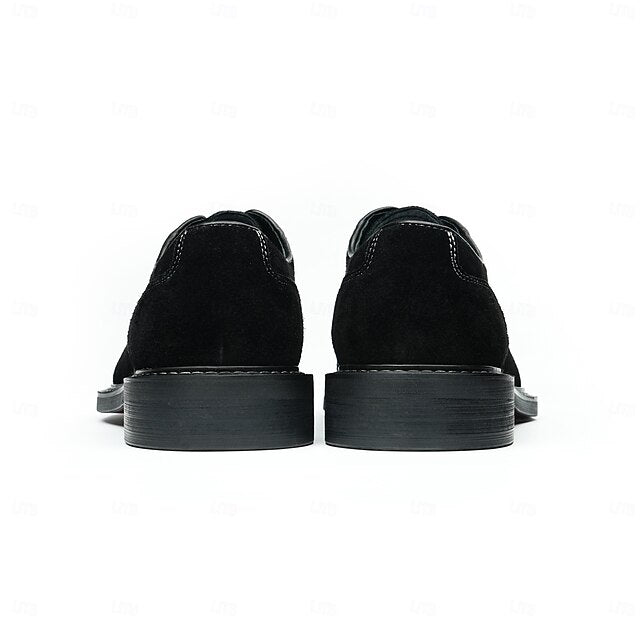 Leather Derby - Classic Cowhide Shoes Men's Genuine Suede