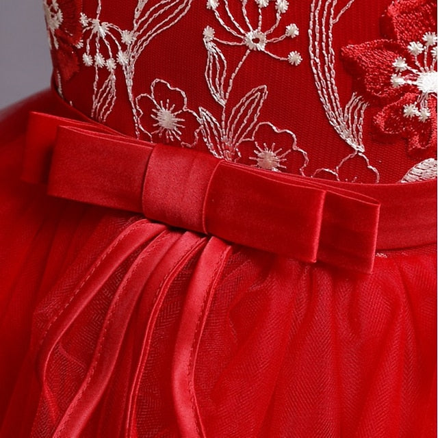 Kids Sleeveless Girls' Flower Dress Girl Sequin