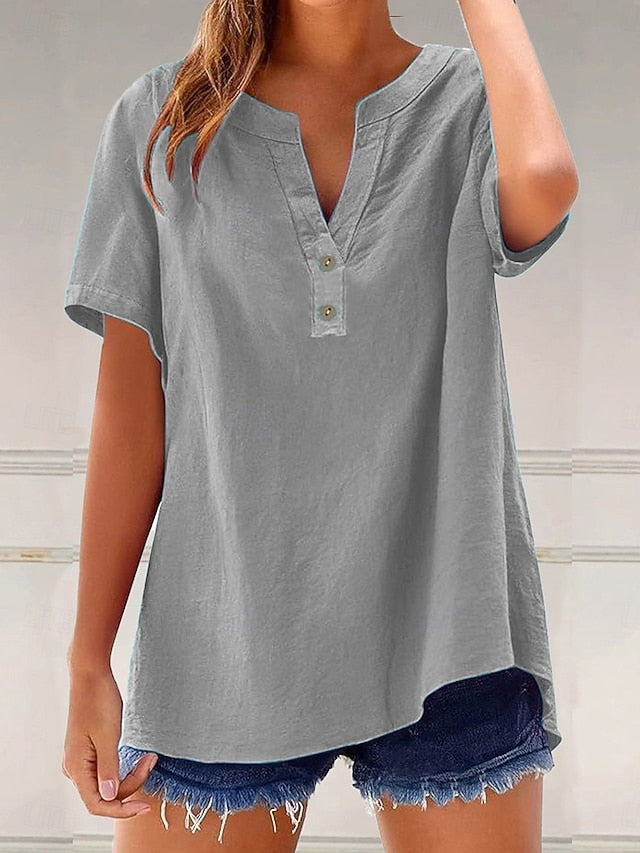 Women's Popover Shirt Summer Shirt Casual Shirt Blouse