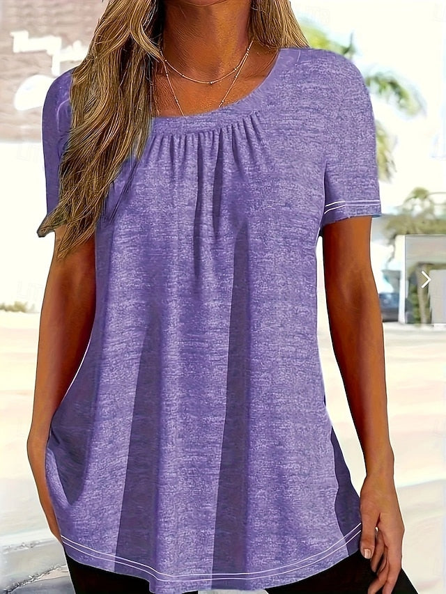 Women's T-Shirt Solid Color Daily Stylish Casual Short