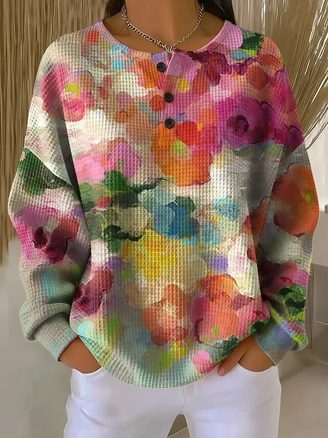 Women's Pullover Sweatshirt Floral Graphic Fashion Casual