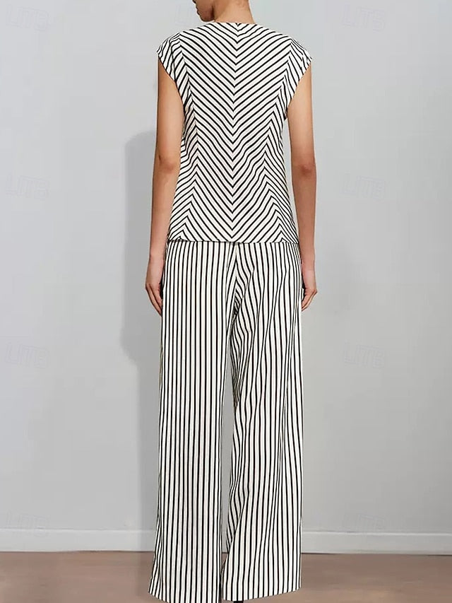 Bride Striped Mother Pantsuit of Print Piece the Two