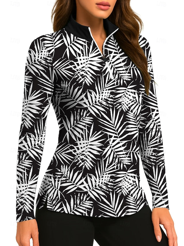 Women's Plants Tropical Floral Botanical Tops Golf Polo