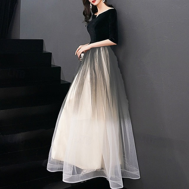 A-Line Evening Gown Elegant Dress Wedding Guest Prom Floor