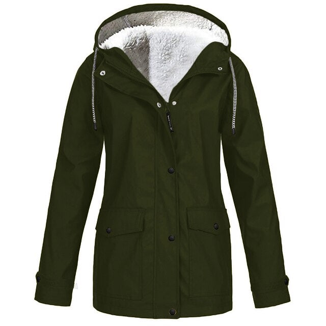 Women's Rain Jacket Raincoat Hiking Fleece Jacket Winter
