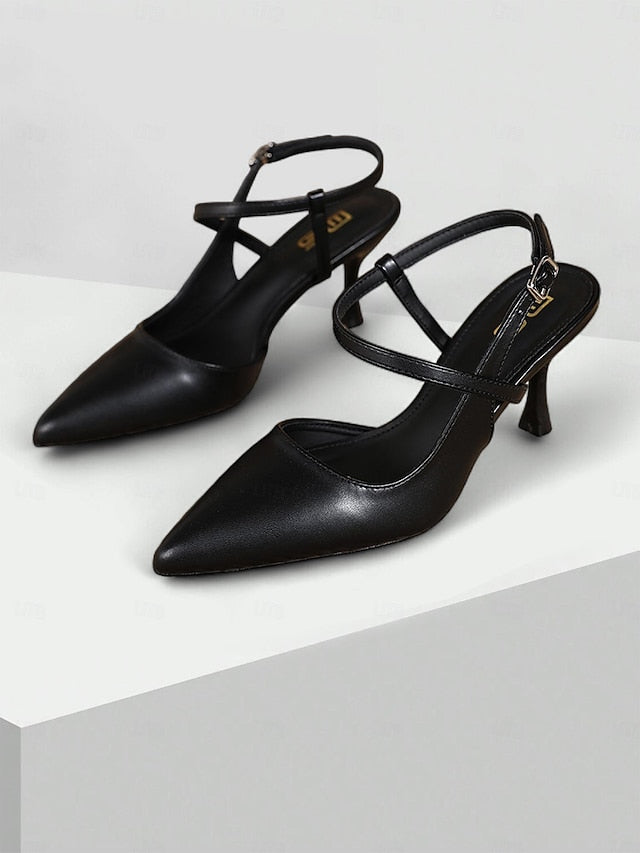 Elegant – Heel Women's Pumps Kitten Slingback Nude