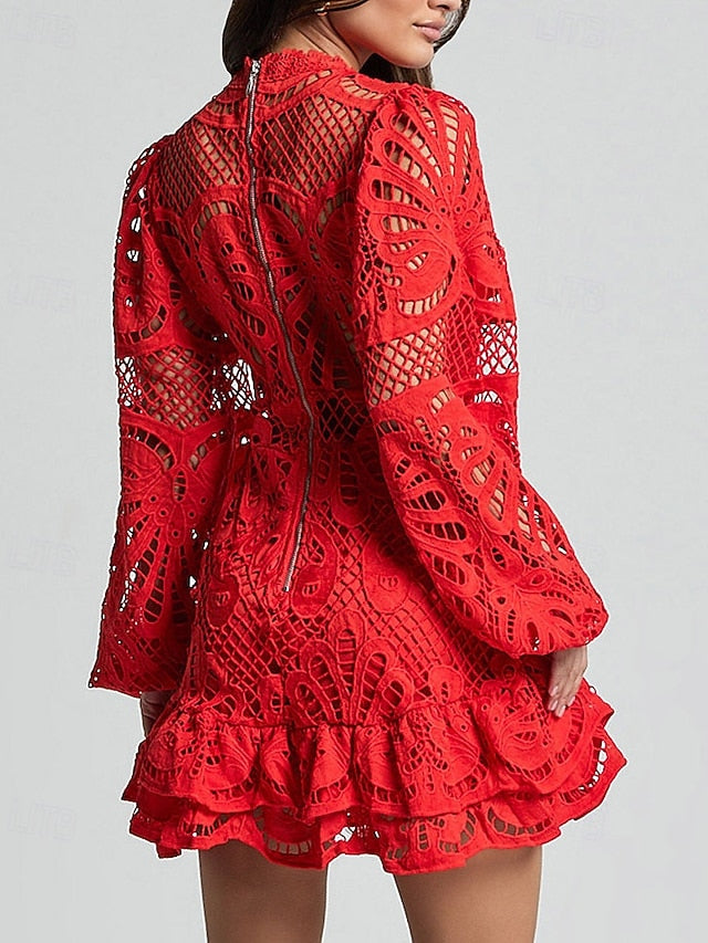 Women's Mini Dress Black Dress Lace Dress Cut Out Dress