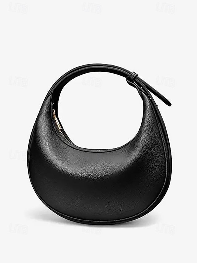 Elegant Stylish Women's White Crescent Bag - Shoulder