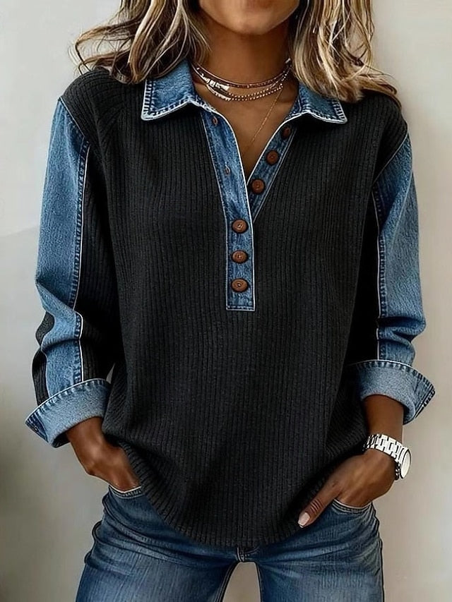 Women's Tunic Vintage Stylish Long Sleeve Regular Tops