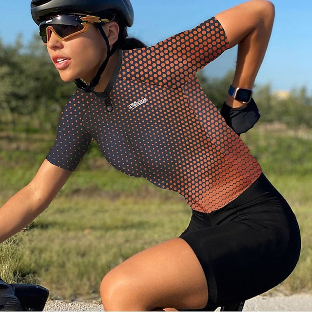 Women's Cycling Jersey Polka Dot Short Sleeve Bike Jersey