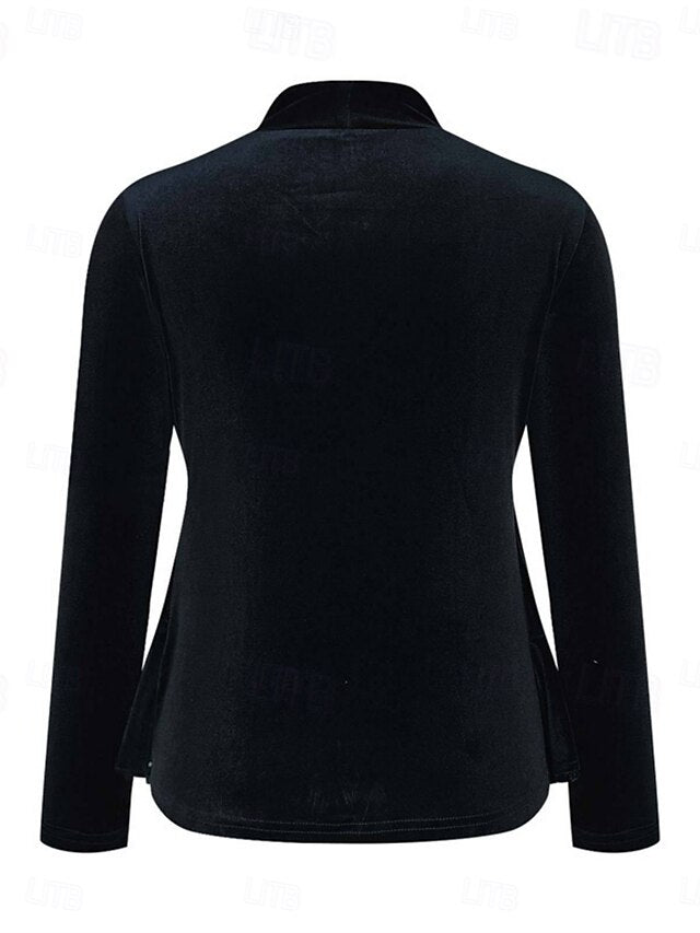 Women's Blouse Sequins Patchwork Peplum Solid Color Stylish