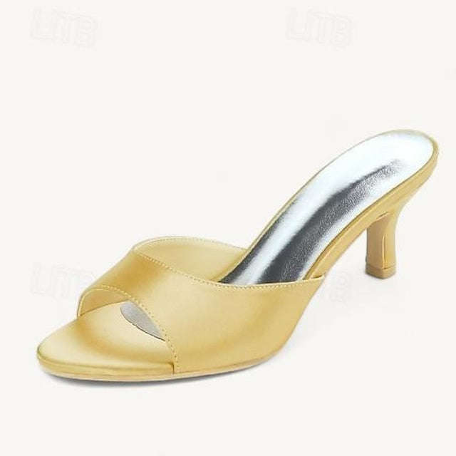 Shoes Wedding Heel Sandals Kitten Women's Toe Open