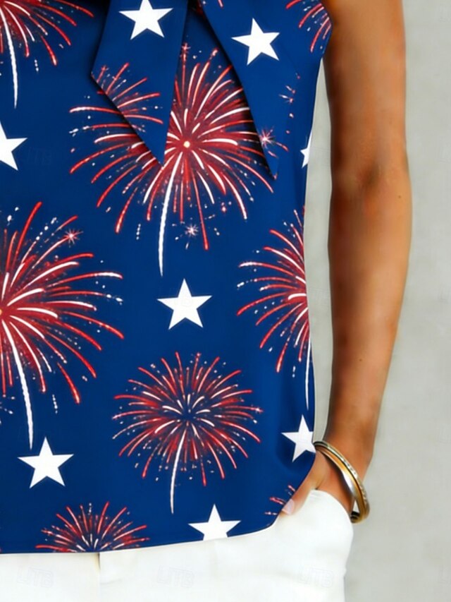 American Independence Day Women's Satin Top Tank Top