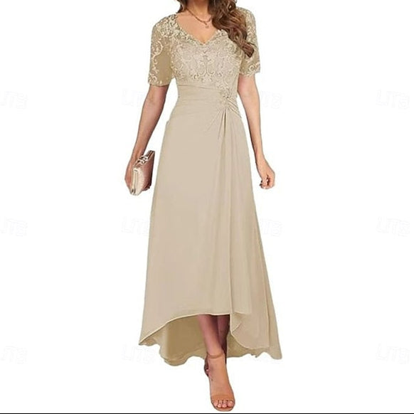 Simple the A-Line Bride of V Dress Neck Mother Elegant