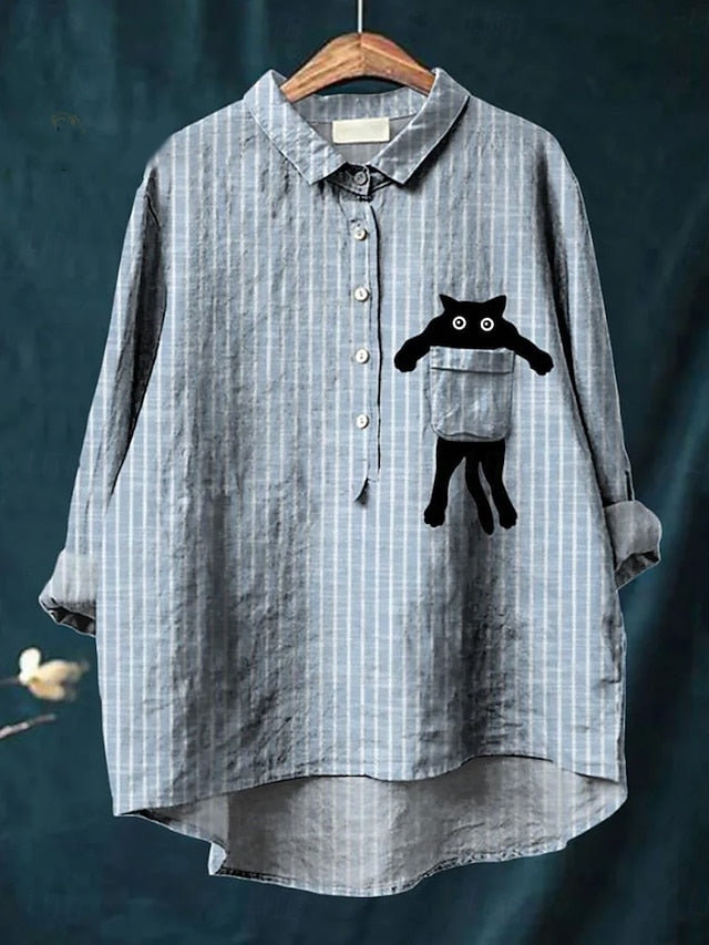 Women's Blouse Linen Like Breathable Lightweight Graphic