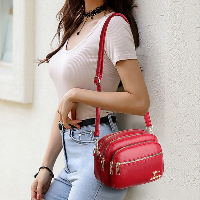 Crossbody Dome PU Bag Leather Shoulder Women's