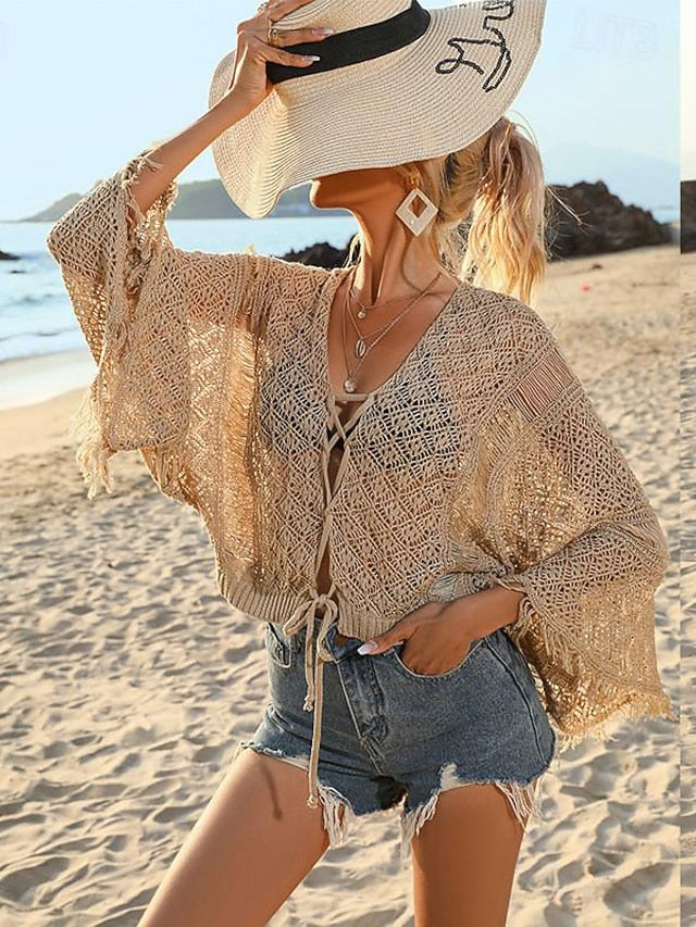 Women's Boho Shirt Lace Shirt Tunic Shirts Eyelet top