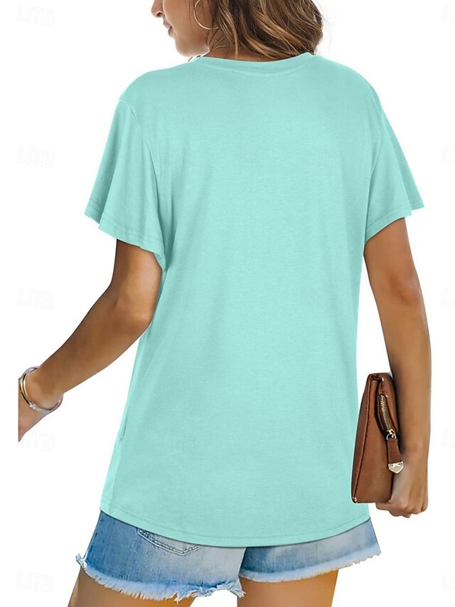 Women's T Shirt Solid Color Plain Classic Modern Casual