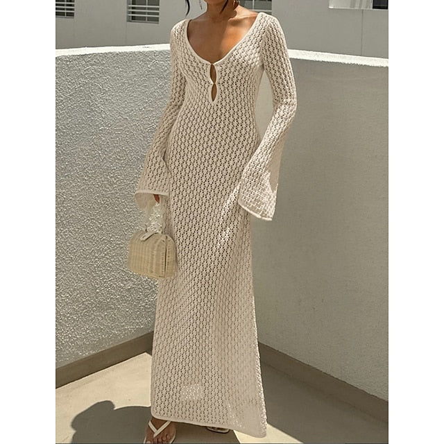 Women's Swimwear Cover Up Swim Dress Swimsuit Crochet