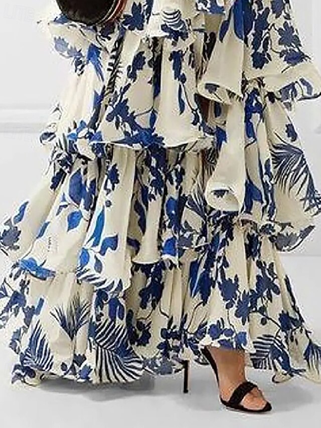 Women's Long Dress Maxi Dress Floral Dress Halter Neck