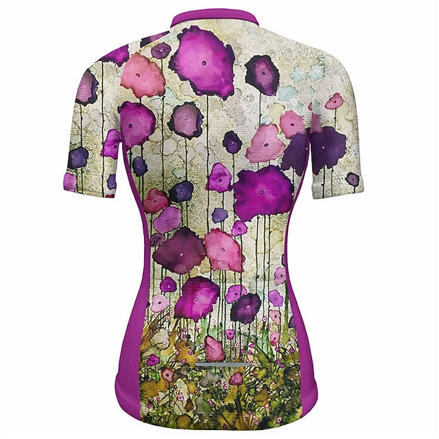 Women's Cycling Jersey Graphic Floral Botanical Short