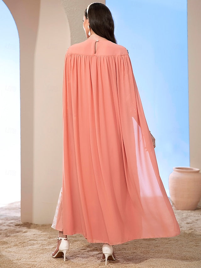 A-Line of Dress Elegant Vintage the Bride Mother Cape