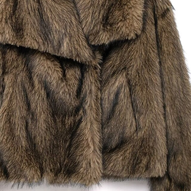 Warm Coat Faux Furs Comfortable Pocket Fur Women's