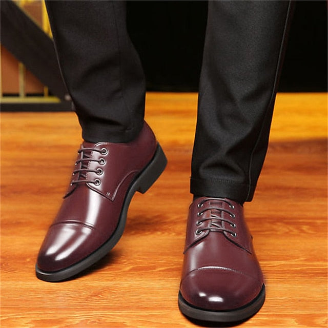 Men's Black Patent with Shoes Lace-Up Oxford Leather