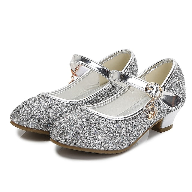 Jane Girls' Glitter Heel Low Sparkly Mary - Shoes
