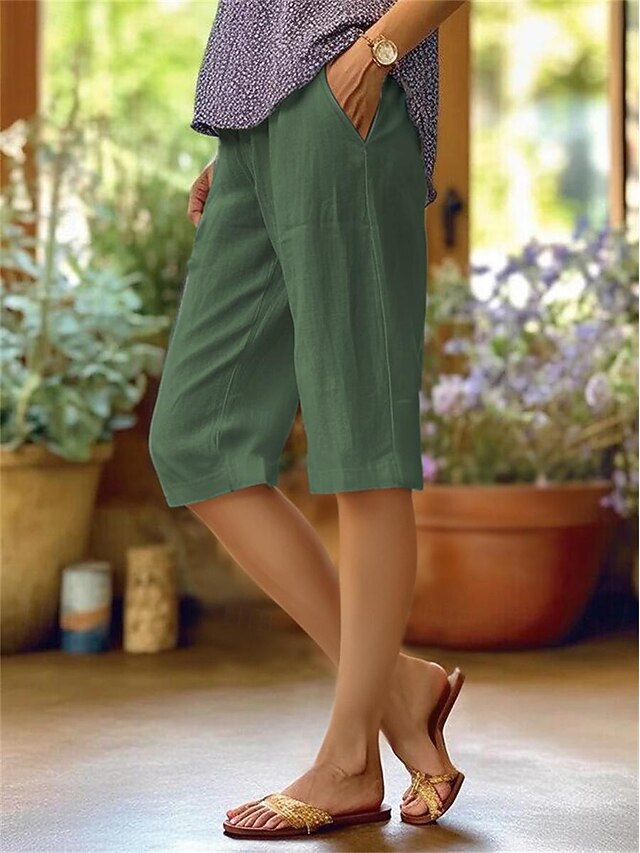 Women's Cotton Linen Shorts Linen-Inspired Pants Cotton