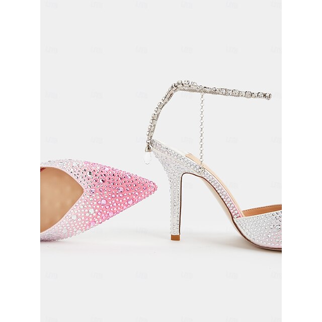 Gradient Women's Heels Slingback Stiletto Crystal with -