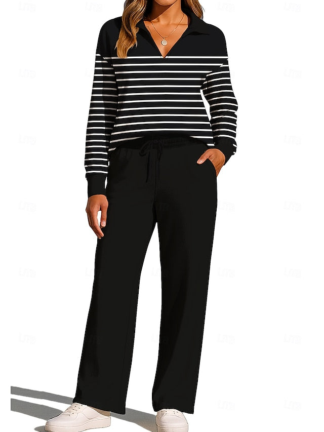 Women's Sweatshirt Tracksuit Sweatpants Drawstring Pocket