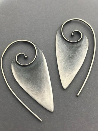 Boucles d'oreilles rétro simples en argent pour femme, bijoux décontractés au quotidien, QAG21