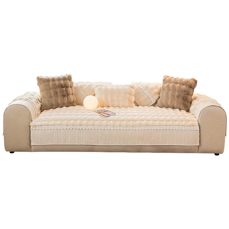 Winter Warm Rabbit Plush Lacework Thick Soft Cushion Ada Fashion