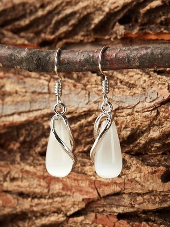 Boucles d'oreilles géométriques en forme de goutte d'eau et de pierres précieuses QAR66