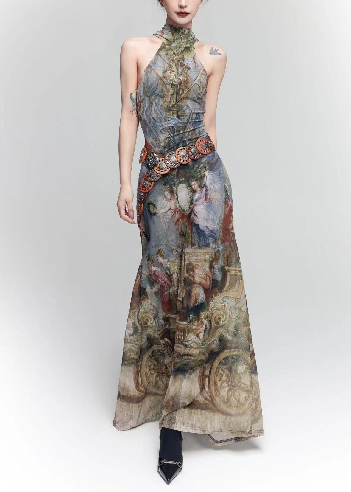 Shoulder Design Photo Color Long Cold Dress French Original Tulle