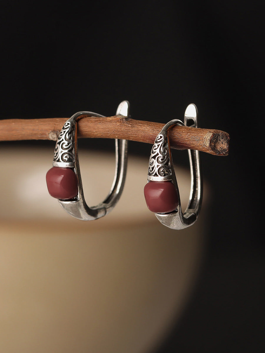 Earrings Ethnic Silver Cooper-plating Women