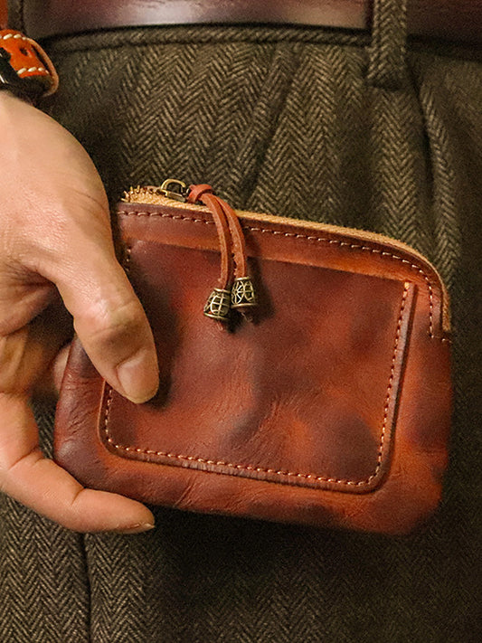 Leather Genuine Women Square Coin Purse Casual