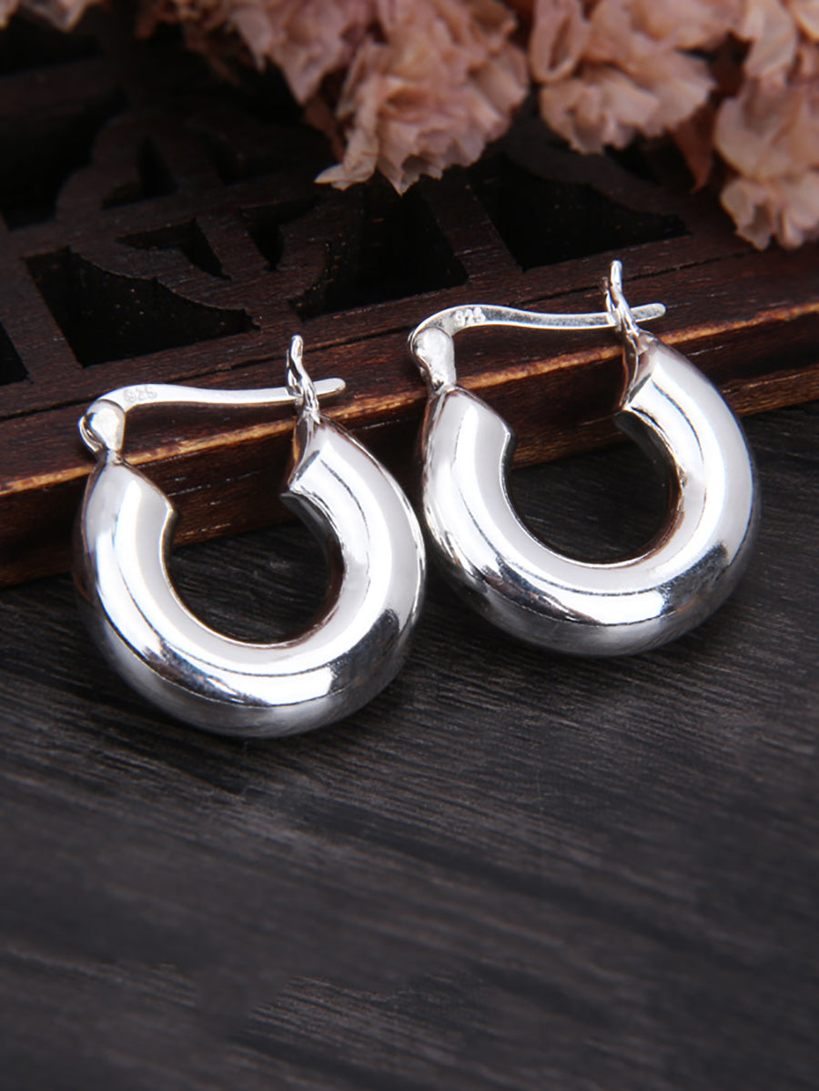 Boucles d'oreilles vintage en argent S925 en forme de U pour femmes OO1036 