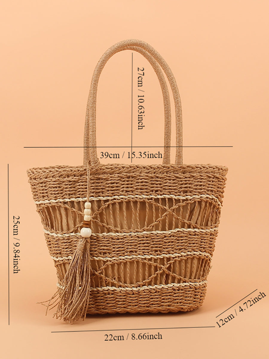Fashion Commuter Bag Straw Weave Shoulder