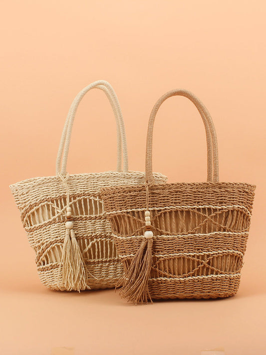 Fashion Commuter Bag Straw Weave Shoulder