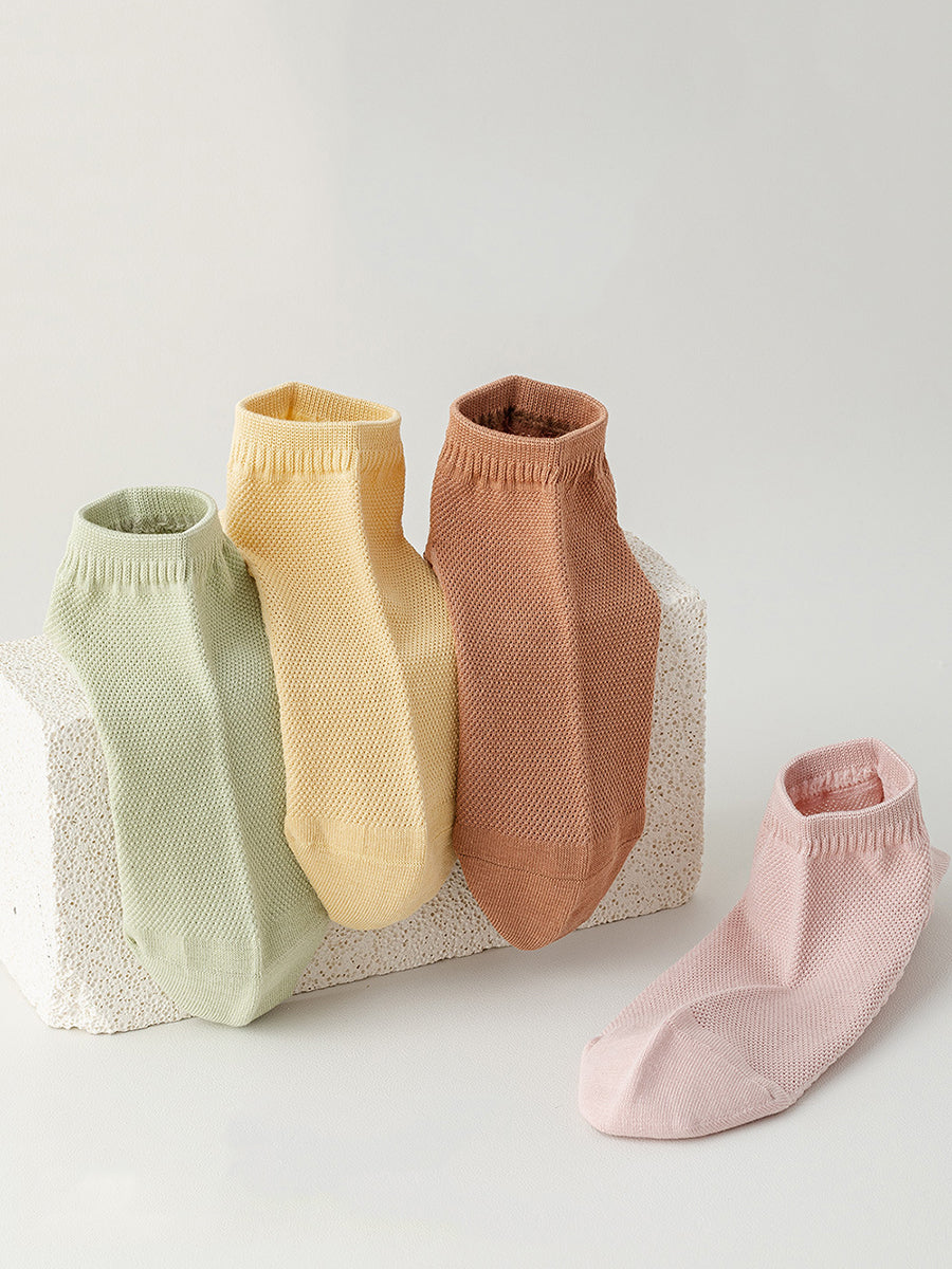 Pairs Socks Pure Cotton 5 Color Women Casual