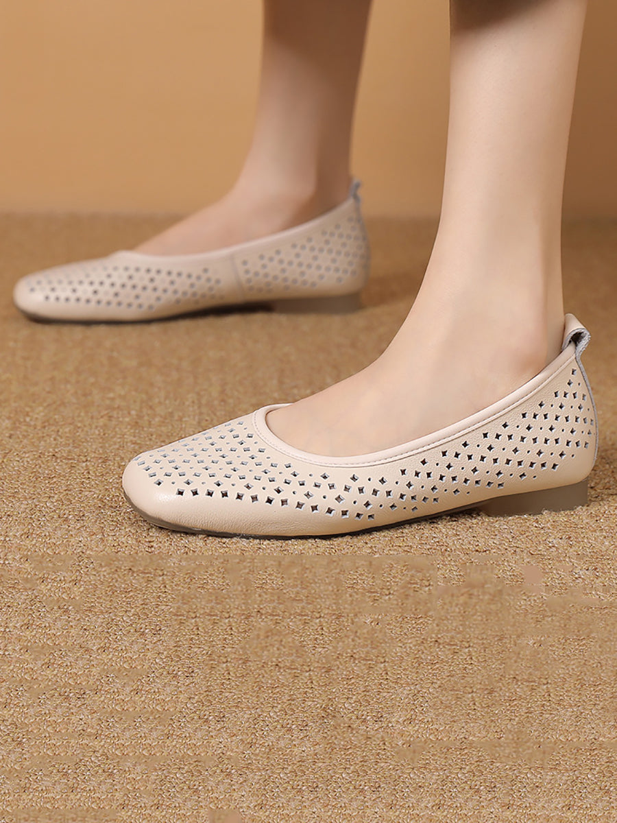 Heel Shoes Out Hollow Casual Summer Women Low
