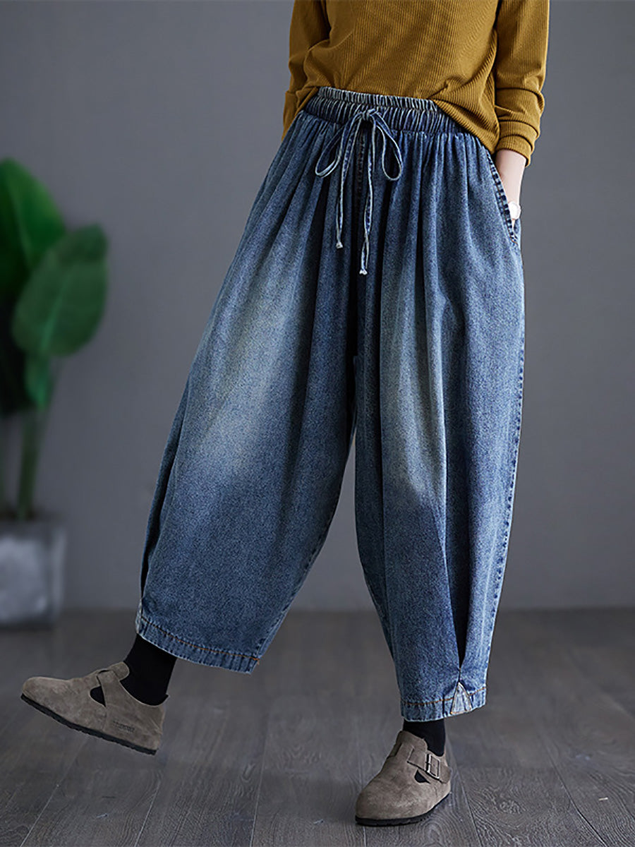 Women Summer Casual Washed Wide-leg Denim Pants CO1020