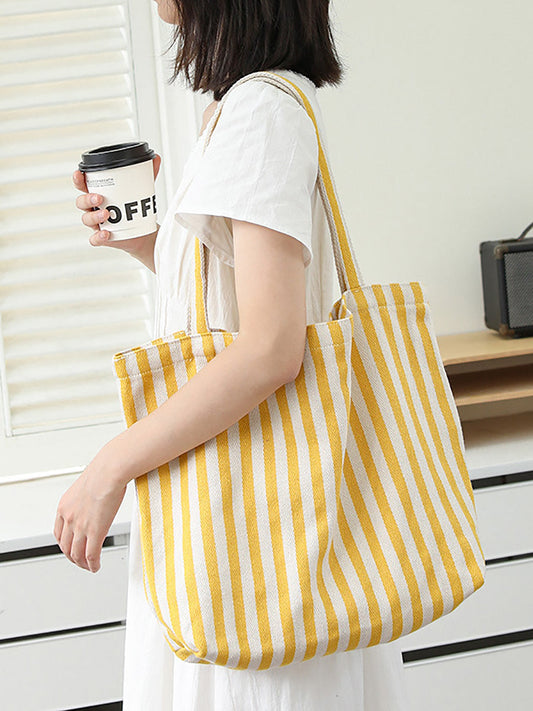 Canvas Stripe Casual Bag Women Shoulder