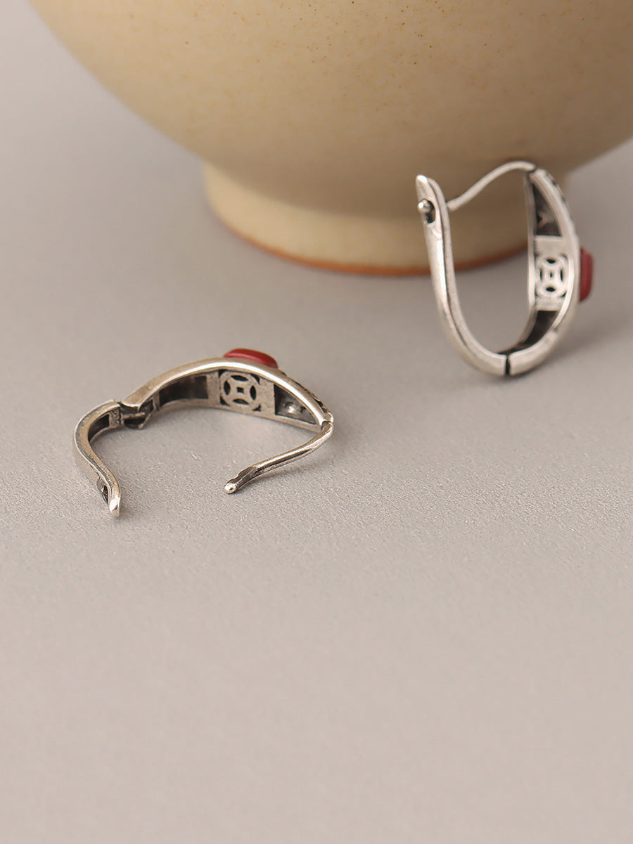 Earrings Ethnic Silver Cooper-plating Women