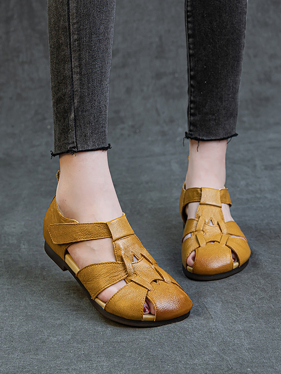 Summer Leather Spliced Sandals Women Soft