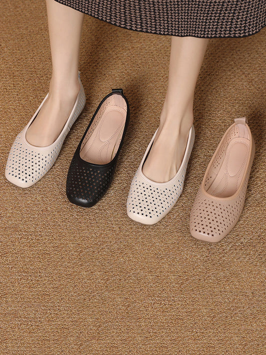 Heel Shoes Out Hollow Casual Summer Women Low
