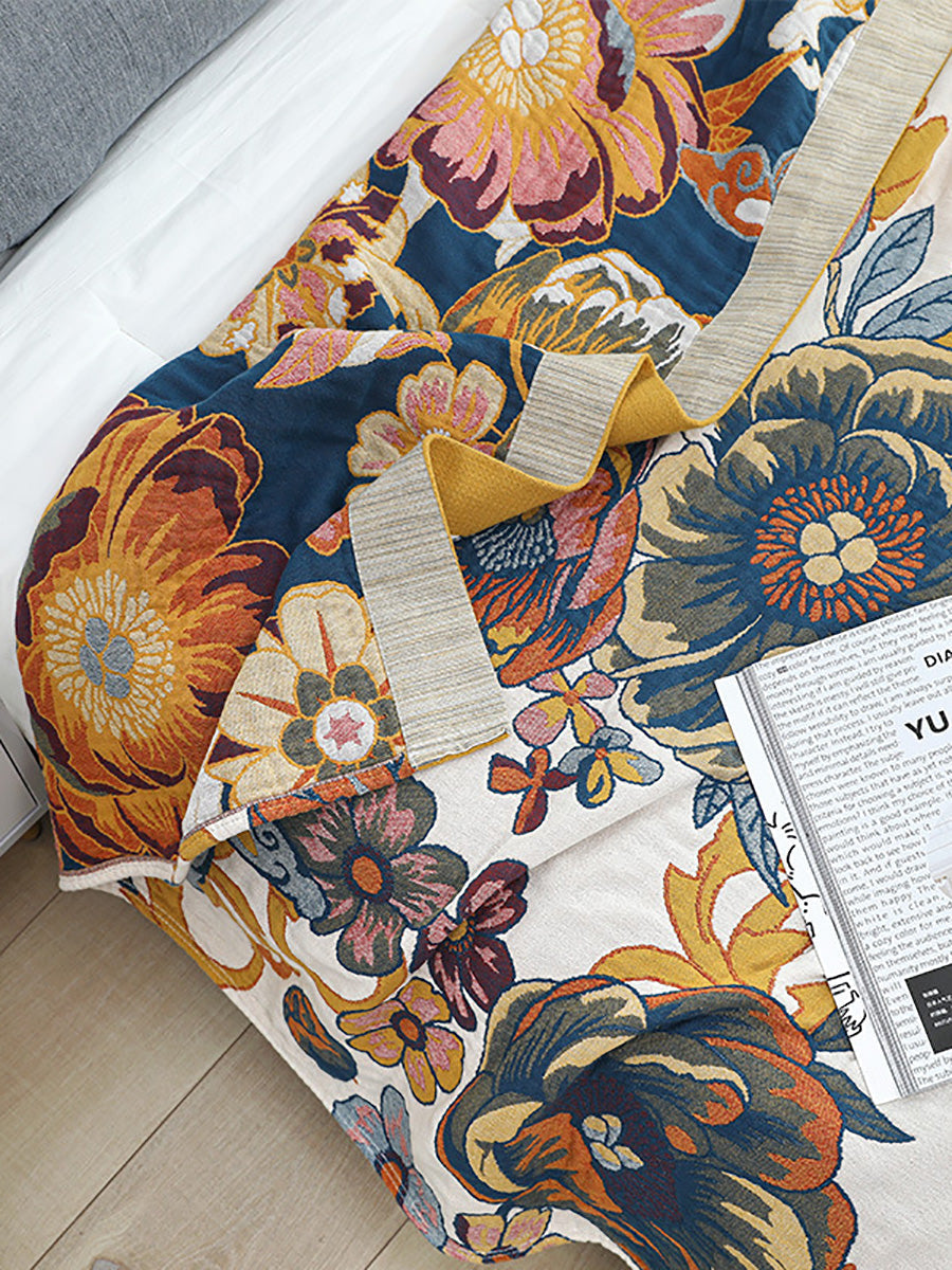 Flower 100%Cotton Sofa Bedcover Blanket